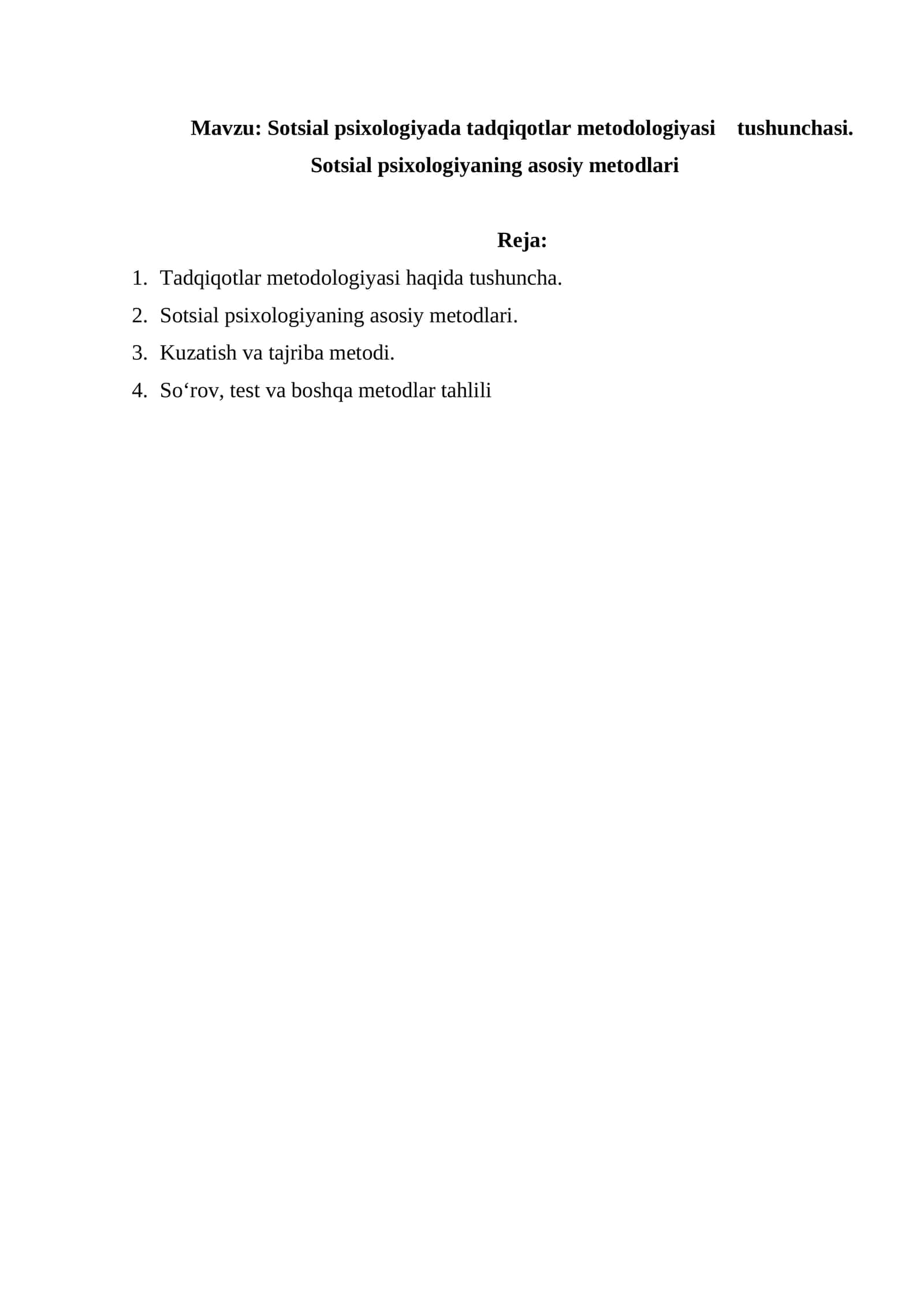 Sotsial psixologiyada tadqiqotlar metodologiyasi    tushunchasi.  Sotsial psixologiyaning asosiy metodlari 1