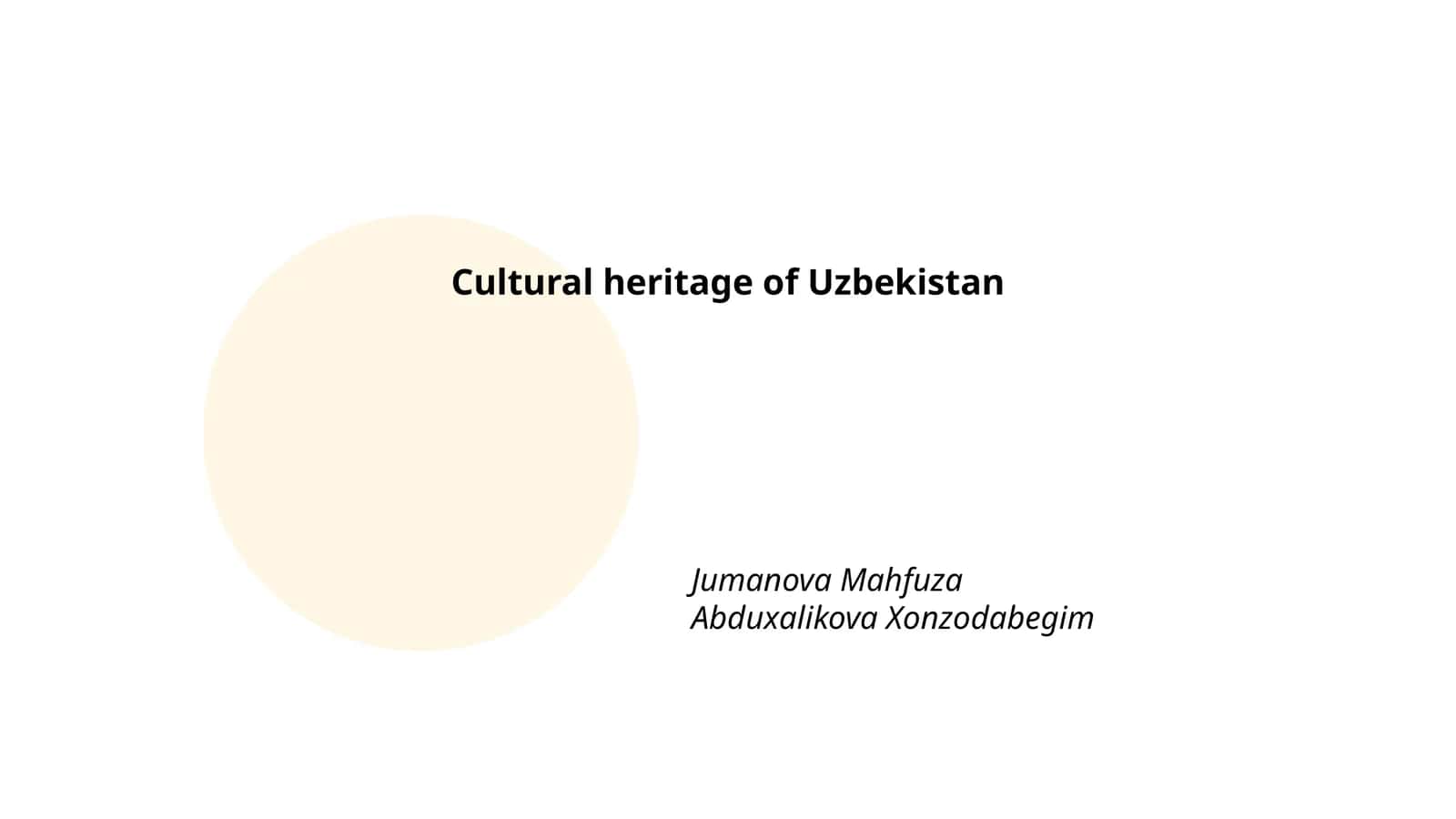 Cultural heritage of Uzbekistan 1