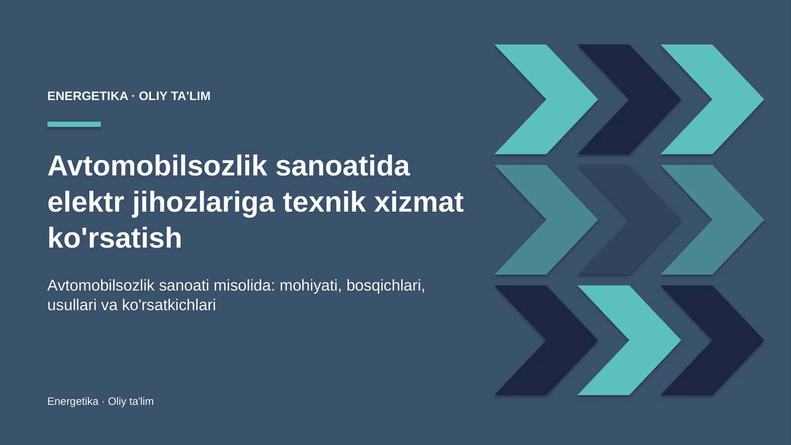 Avtomobilsozlik sanoatida elektr jihozlariga texnik xizmat ko'rsatish 1