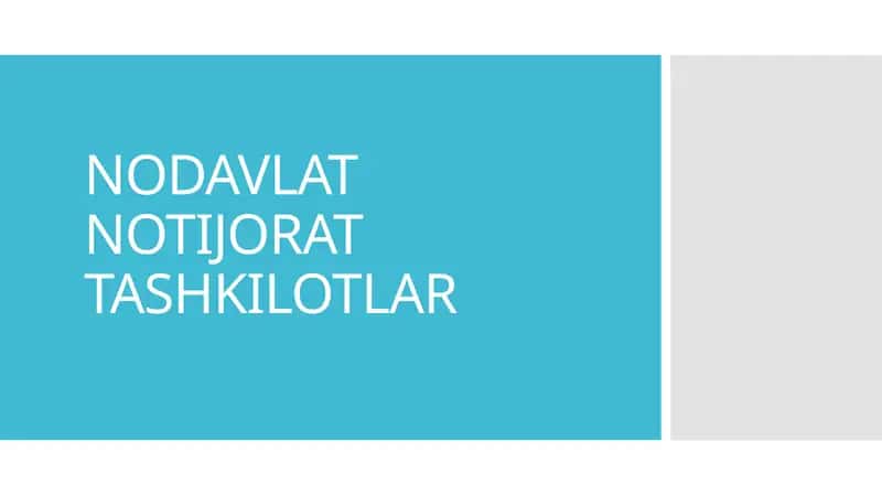 NODAVLAT NOTIJORAT TASHKILOTLAR 1