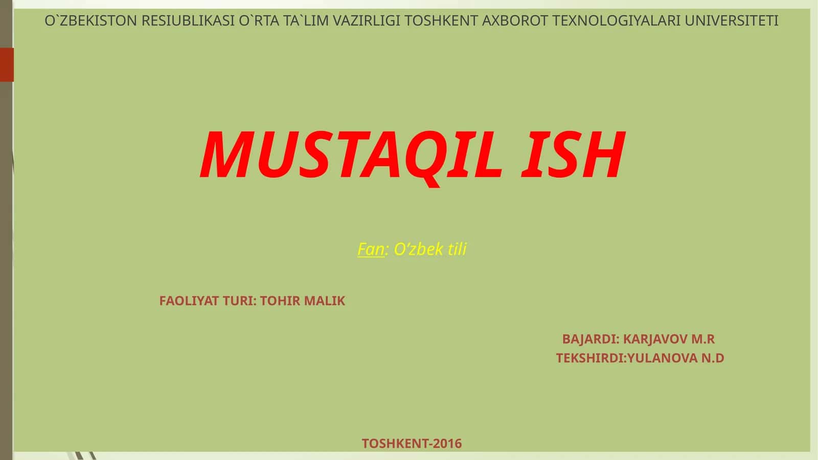 Tarjimai holi 1