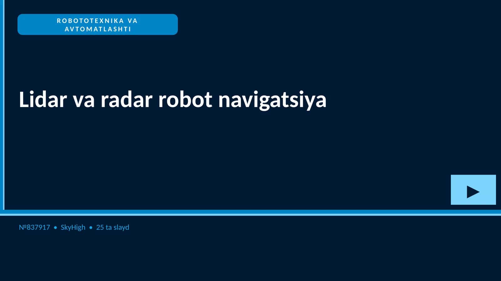 Lidar va radar robot navigatsiya 1