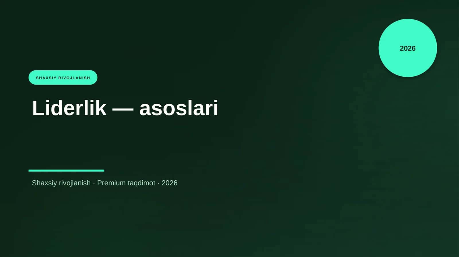 Liderlik — asoslari 1