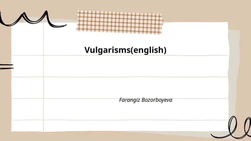Vulgarisms(english) 1