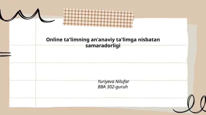 Onlayn va an'anaviy ta'limda o'quv natijalari taqqoslanishi 1