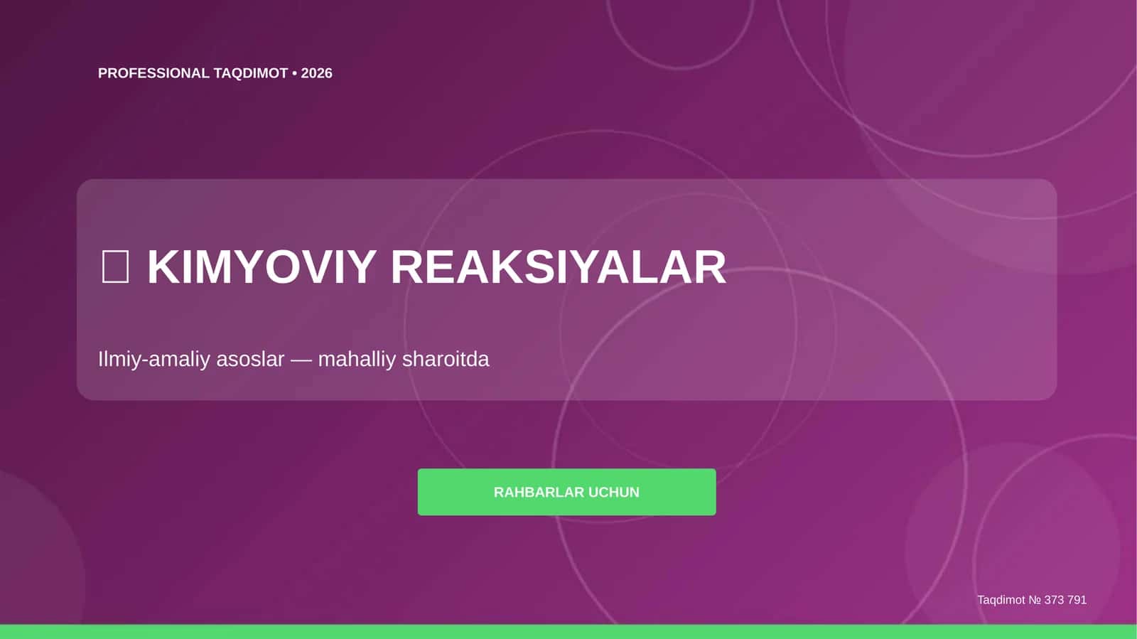 KIMYOVIY REAKSIYALAR 1
