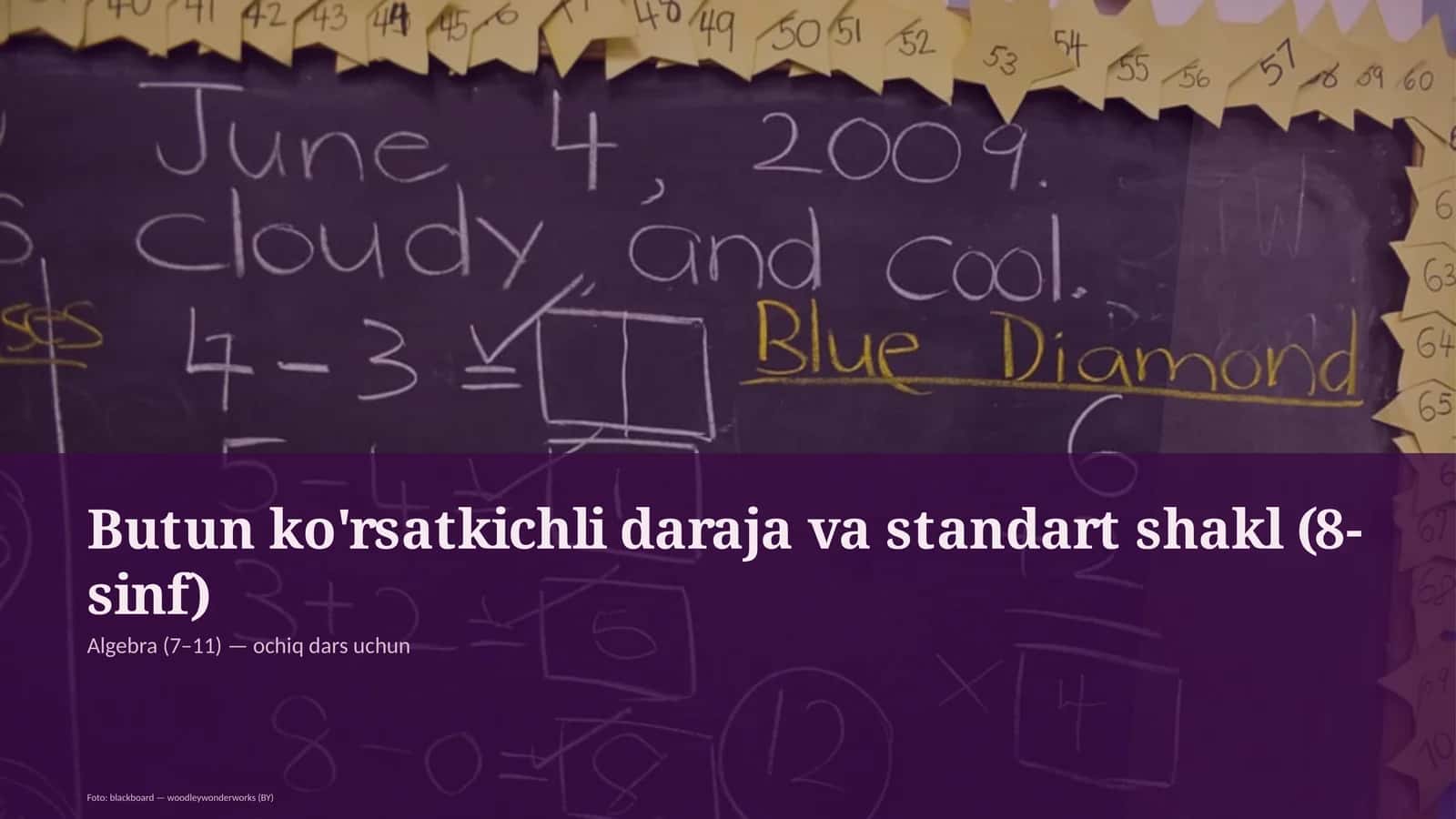 Butun ko'rsatkichli daraja va standart shakl (8-sinf) 1
