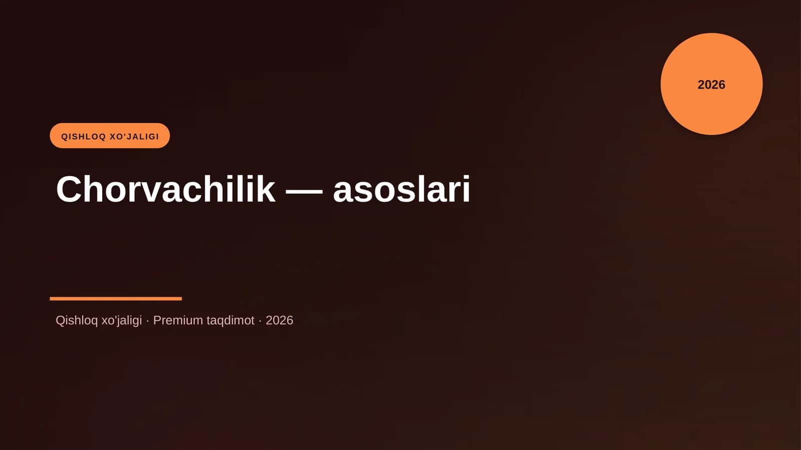Chorvachilik — asoslari 1