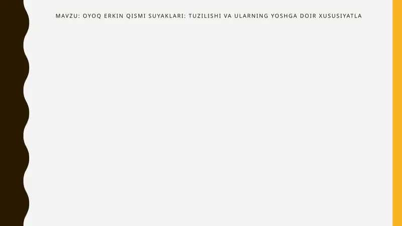 Oyoq erkinqismi suyaklari: tuzilishi va ularning yoshgadoi ruxsusiylatla 1