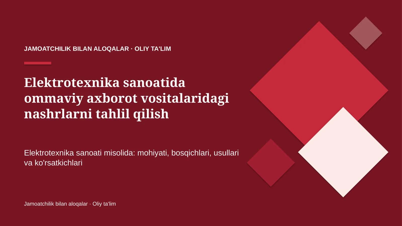 elektrotexnika sanoatida ommaviy axborot vositalaridagi nashrlarni tahlil qilish 6713 1