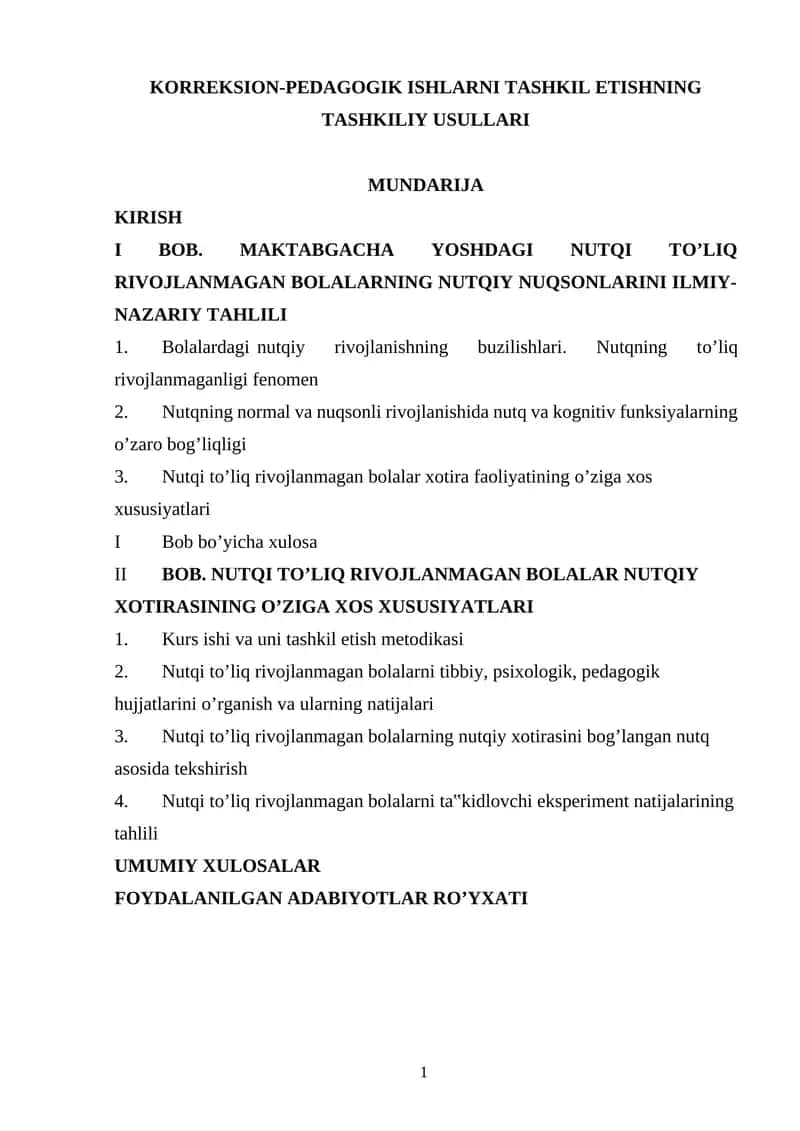 KORREKSION-PEDAGOGIK ISHLARNI TASHKIL ETISHNING TASHKILIY USULLARI 1