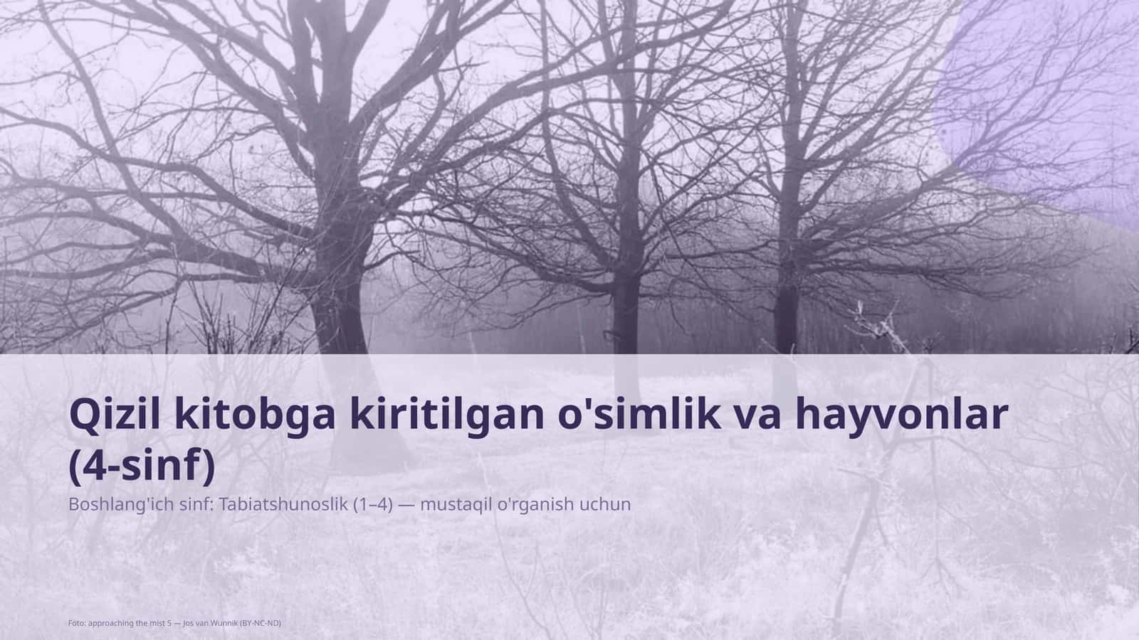 Qizil kitobga kiritilgan o'simlik va hayvonlar (4-sinf) 1