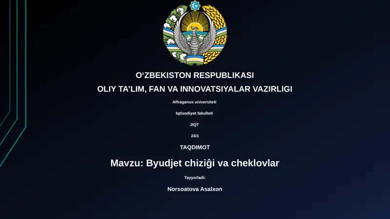 Byudjet chiziĝi va cheklovlar 1