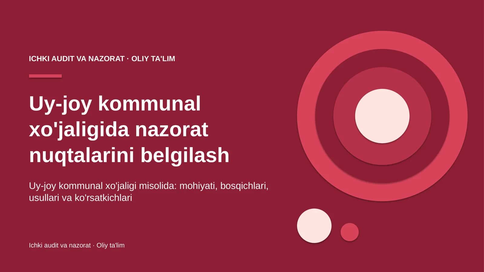 Uy-joy kommunal xo'jaligida nazorat nuqtalarini belgilash 1