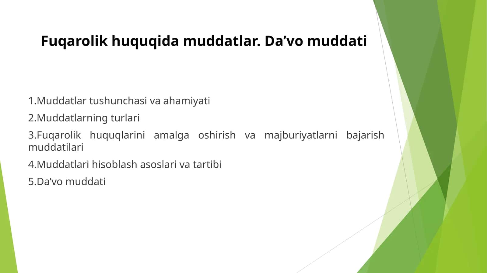 Fuqarolik huquqida muddatlar. Da’vo muddati 1