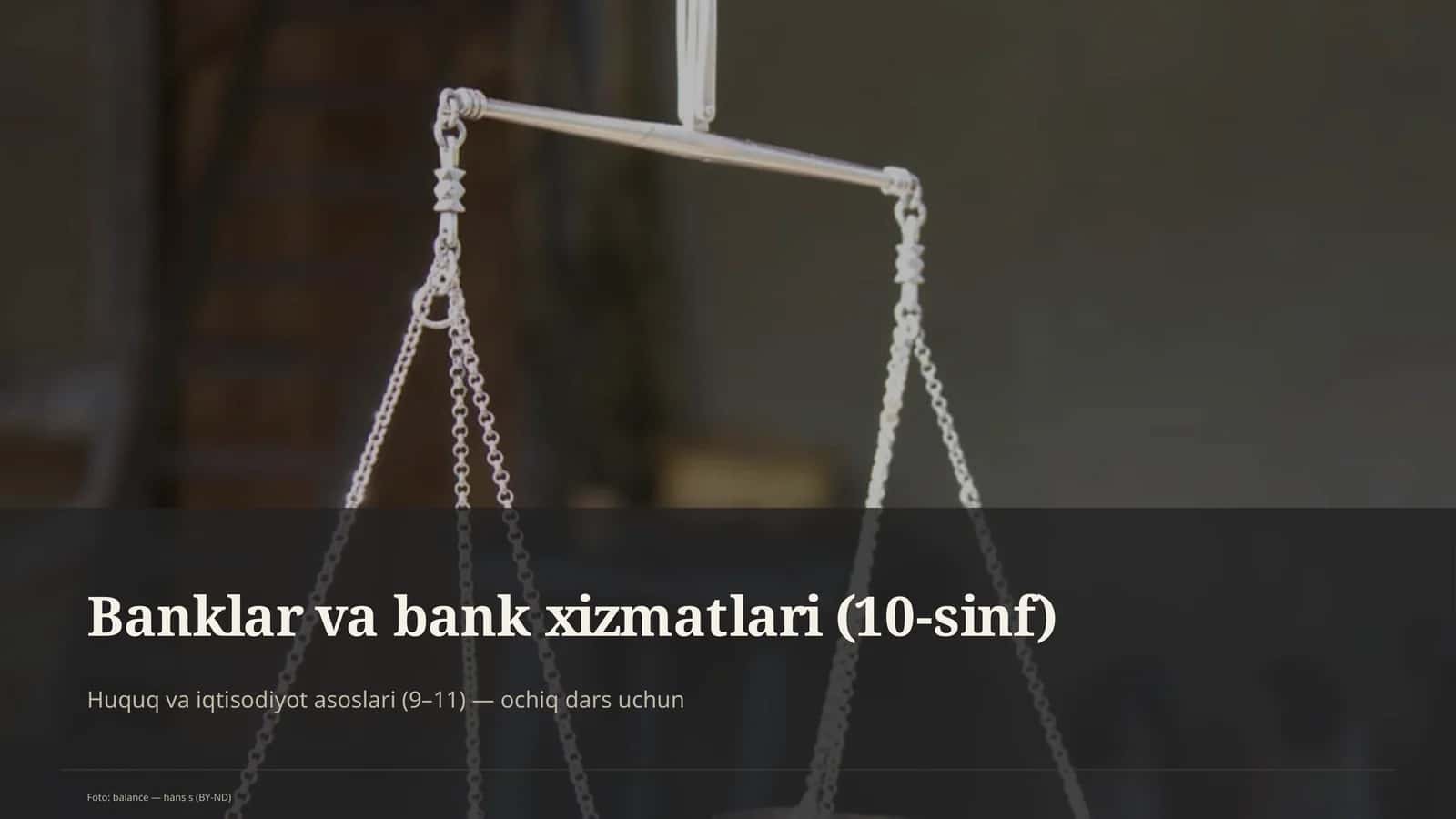 Banklar va bank xizmatlari (10-sinf) 1