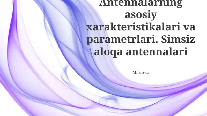 Simsiz aloqa antennalari 1
