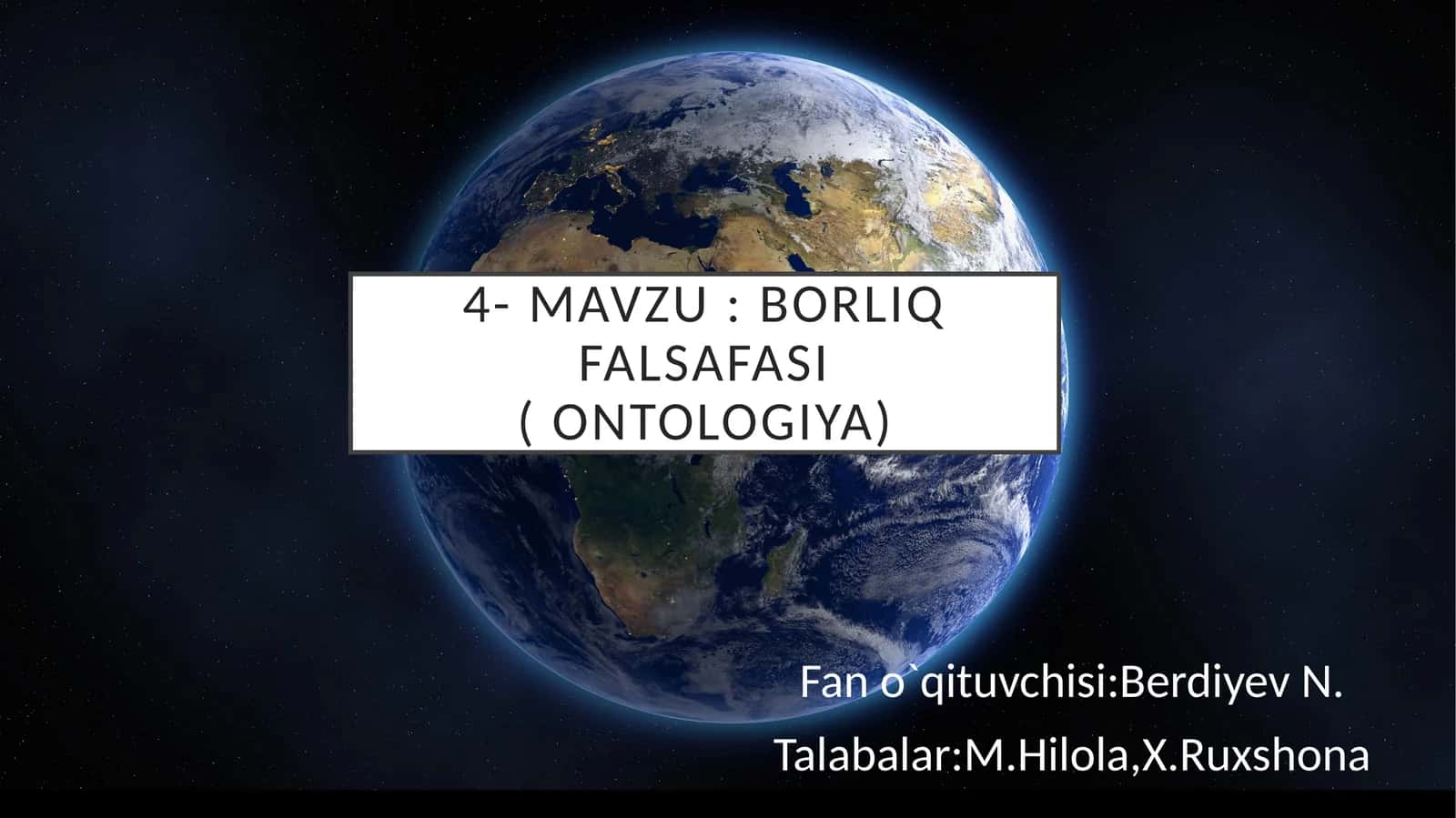 borliq falsafasi (ontologiya) 1
