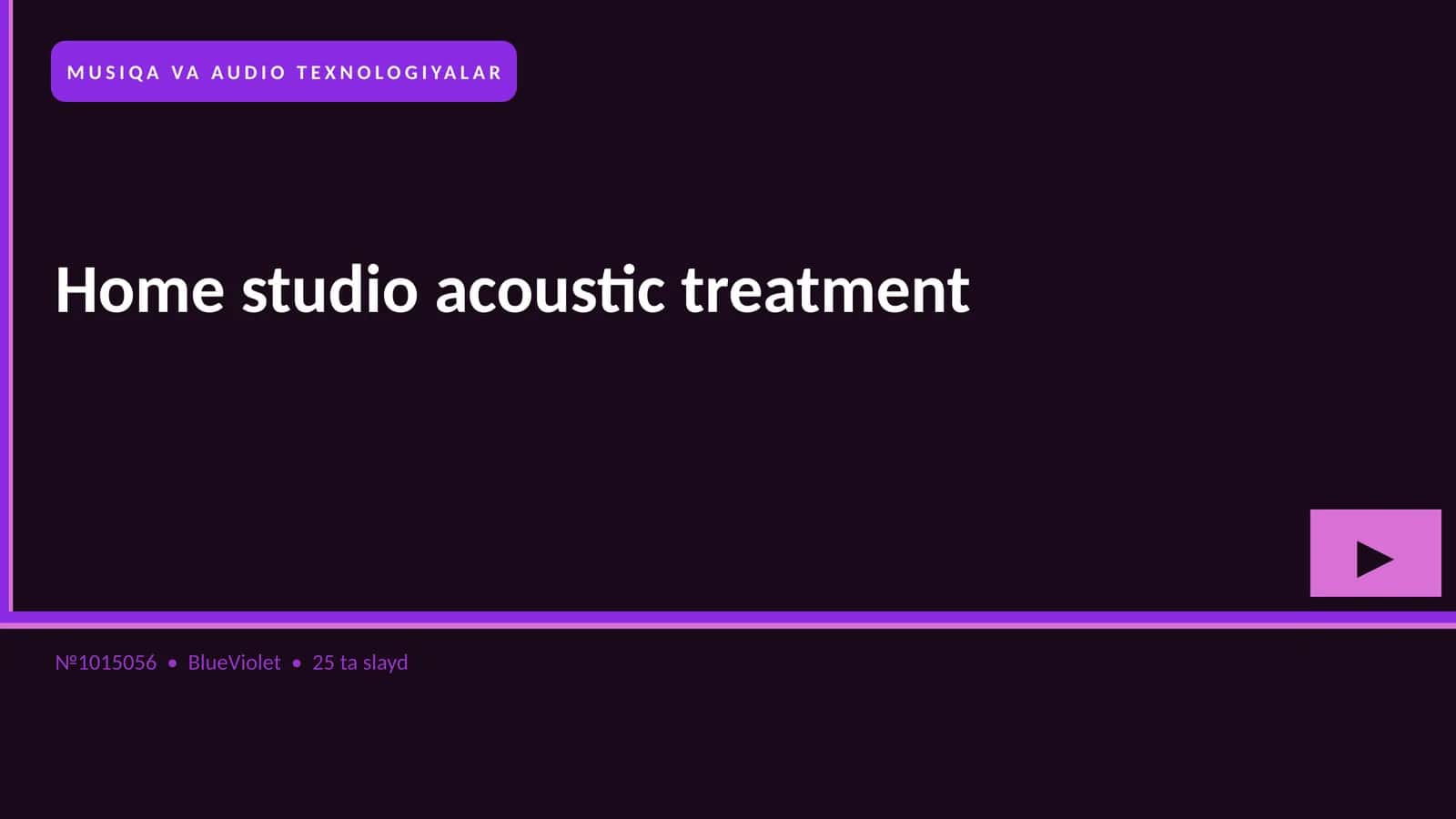 Home studio acoustic treatment 1