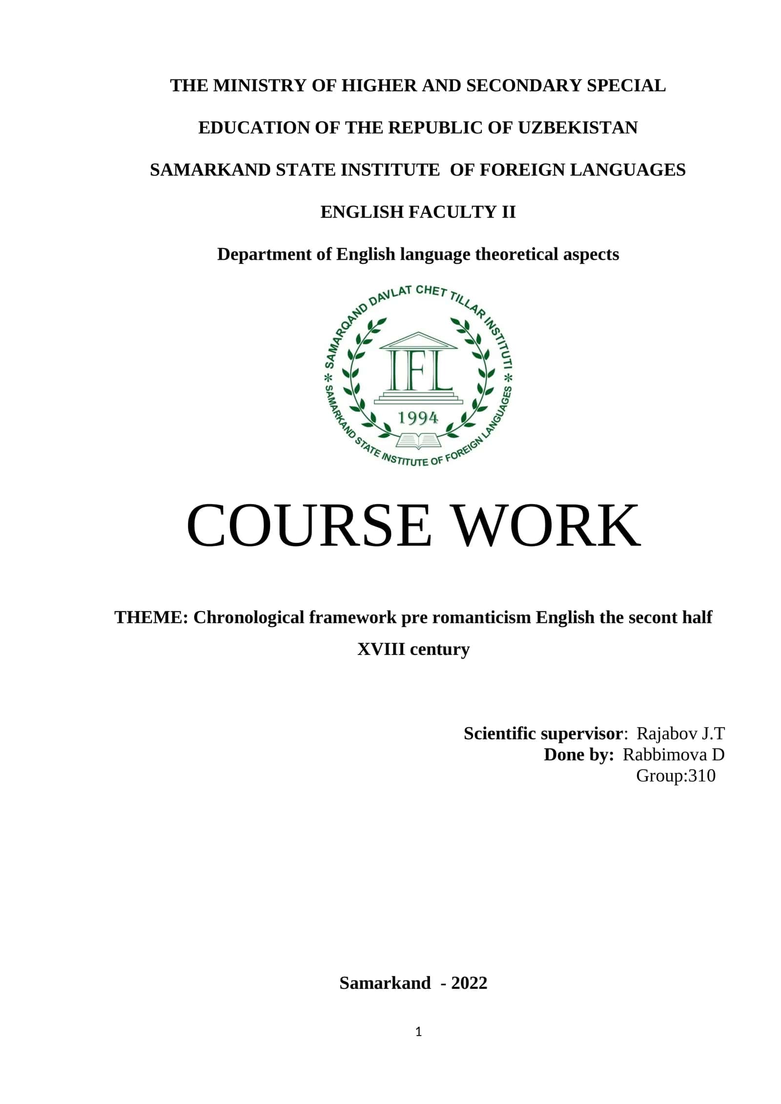 Chronological framework pre romanticism English the secont half XVIII century 1