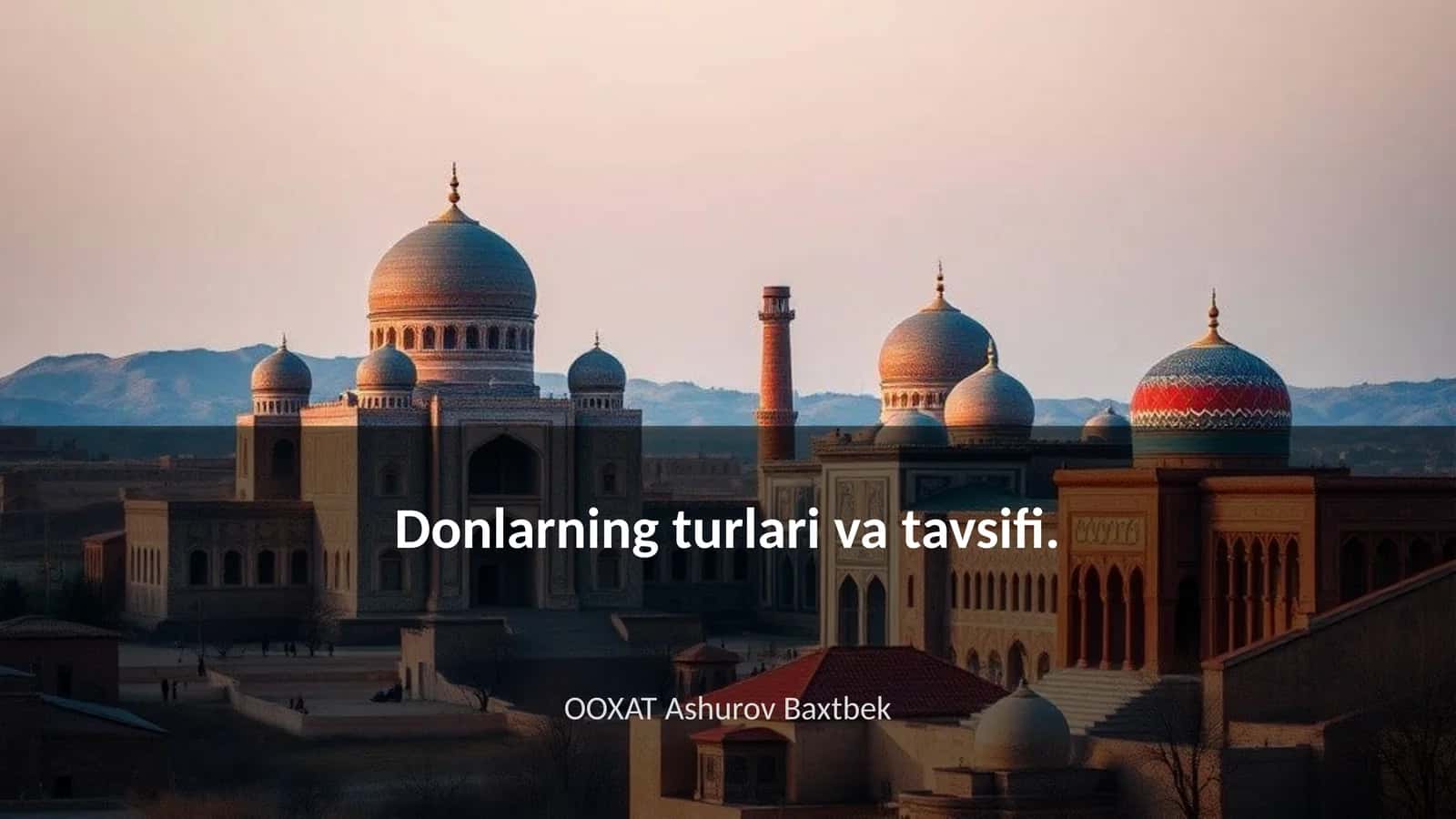 Donlarning turlari va tavsifi 1