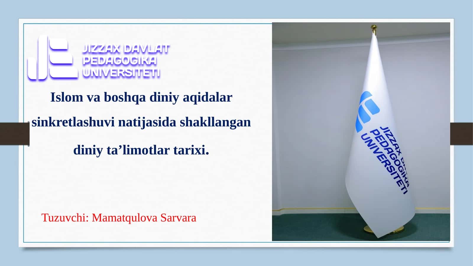 Islom va boshqadiniya qidalarsin kretlashuvining taʼlimotlari tarixi 1