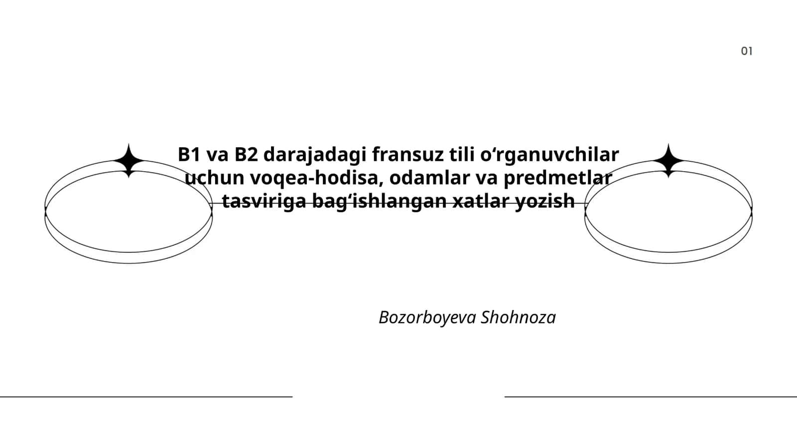 B1 va B2 darajadagi fransuz tili o‘rganuvchilar uchun voqea-hodisa, odamlar va predmetlar tasviriga bag‘ishlangan xatlar yozish 1