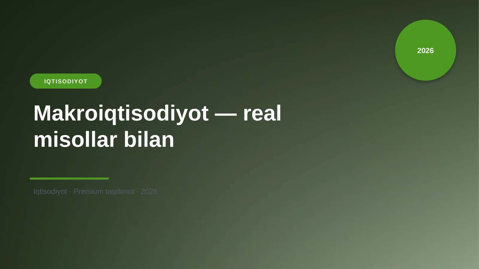 Makroiqtisodiyot — real misollar bilan 1