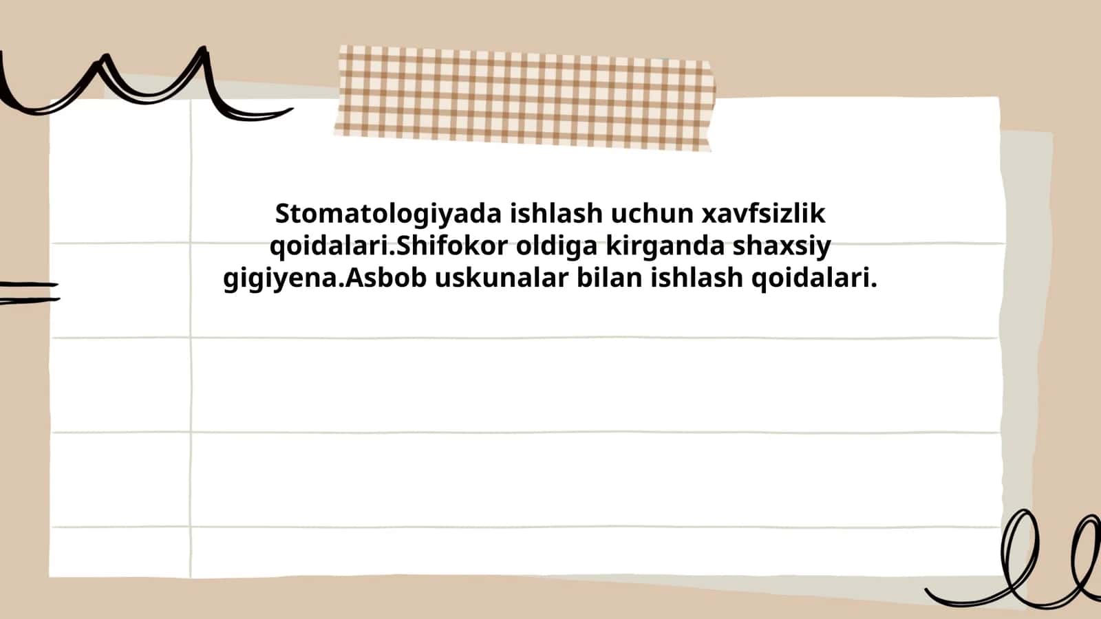 Stomatologiyada ishlash uchun xavfsizlik qoidalari 1