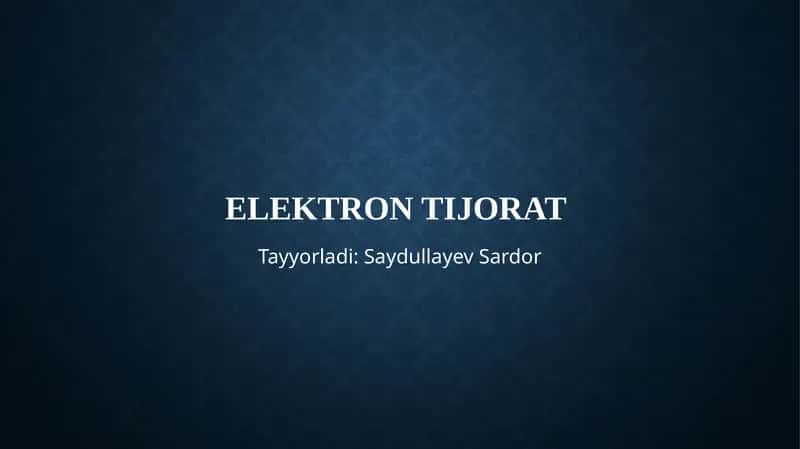 Elektrontijorat 1