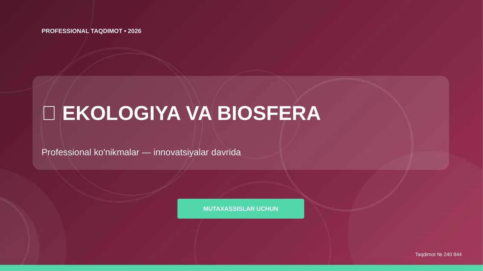EKOLOGIYA VA BIOSFERA Professional taqdimot 1