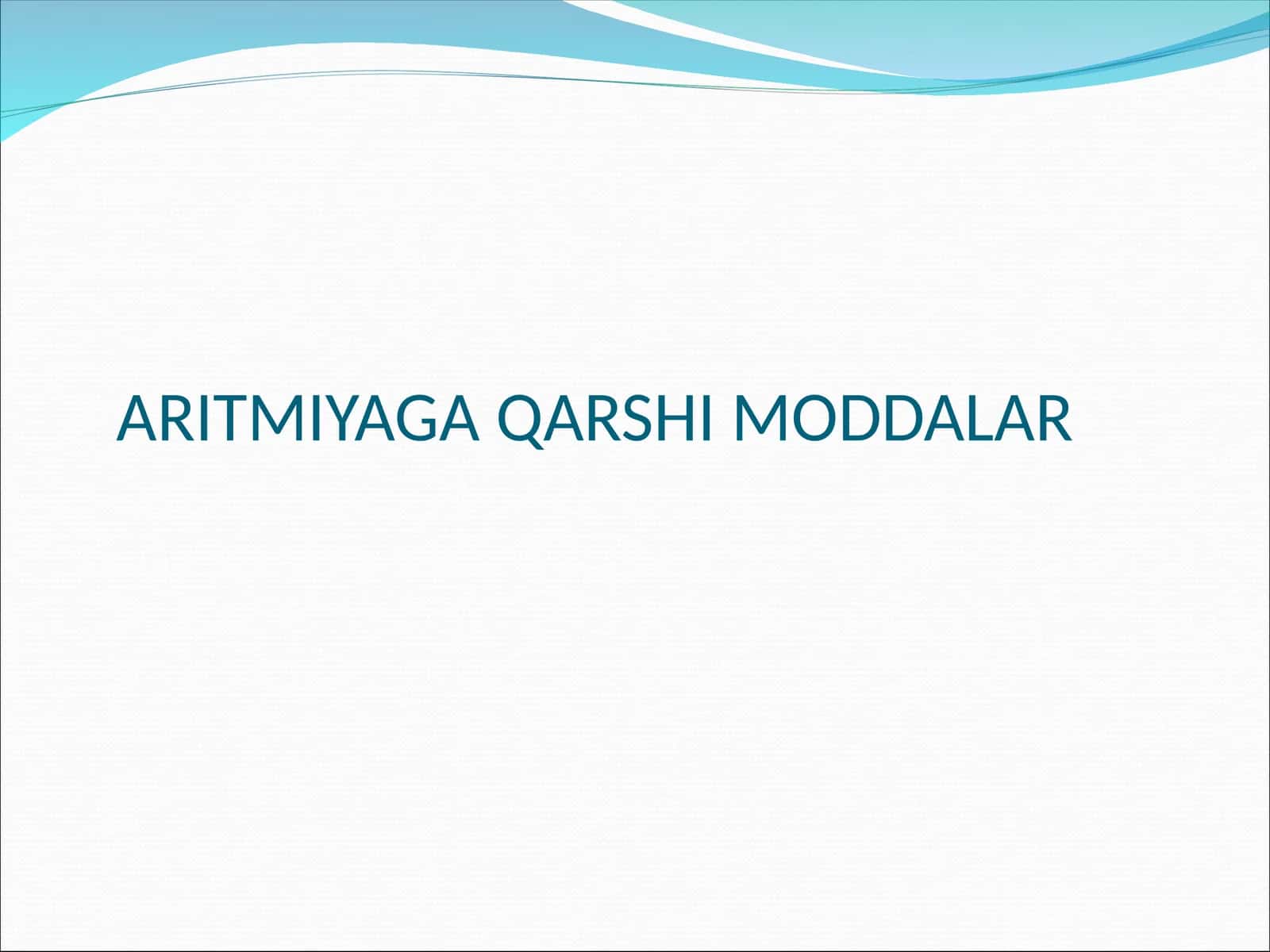 aritmiyaga qarshi moddalar 1