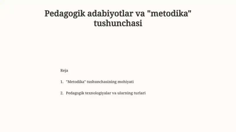 Pedagogik metodika 1