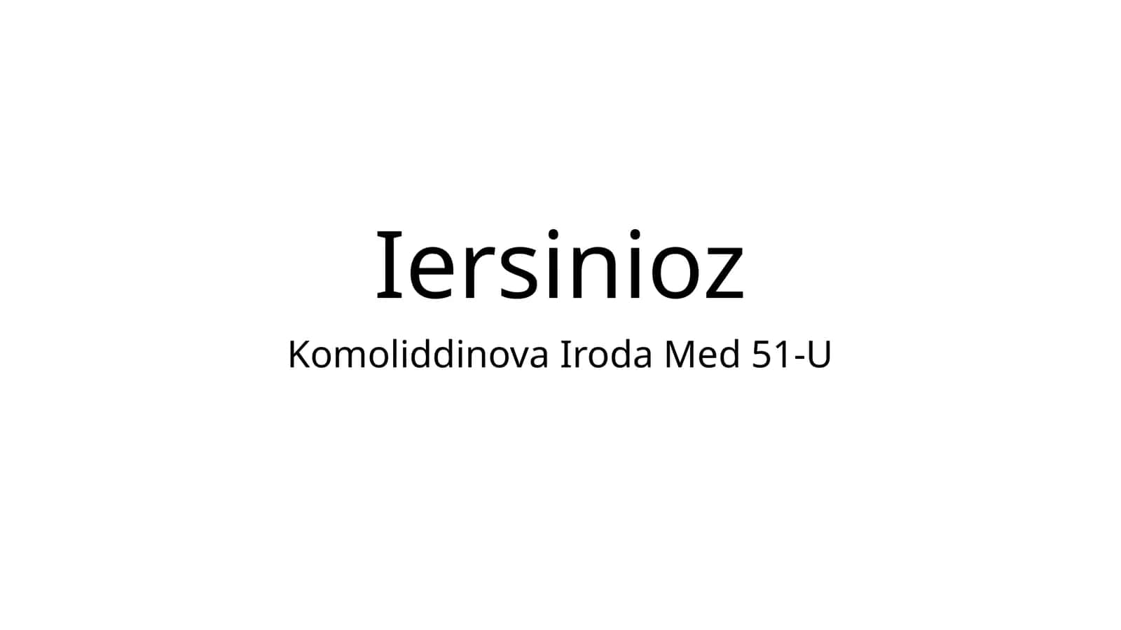 Iersinioz 1