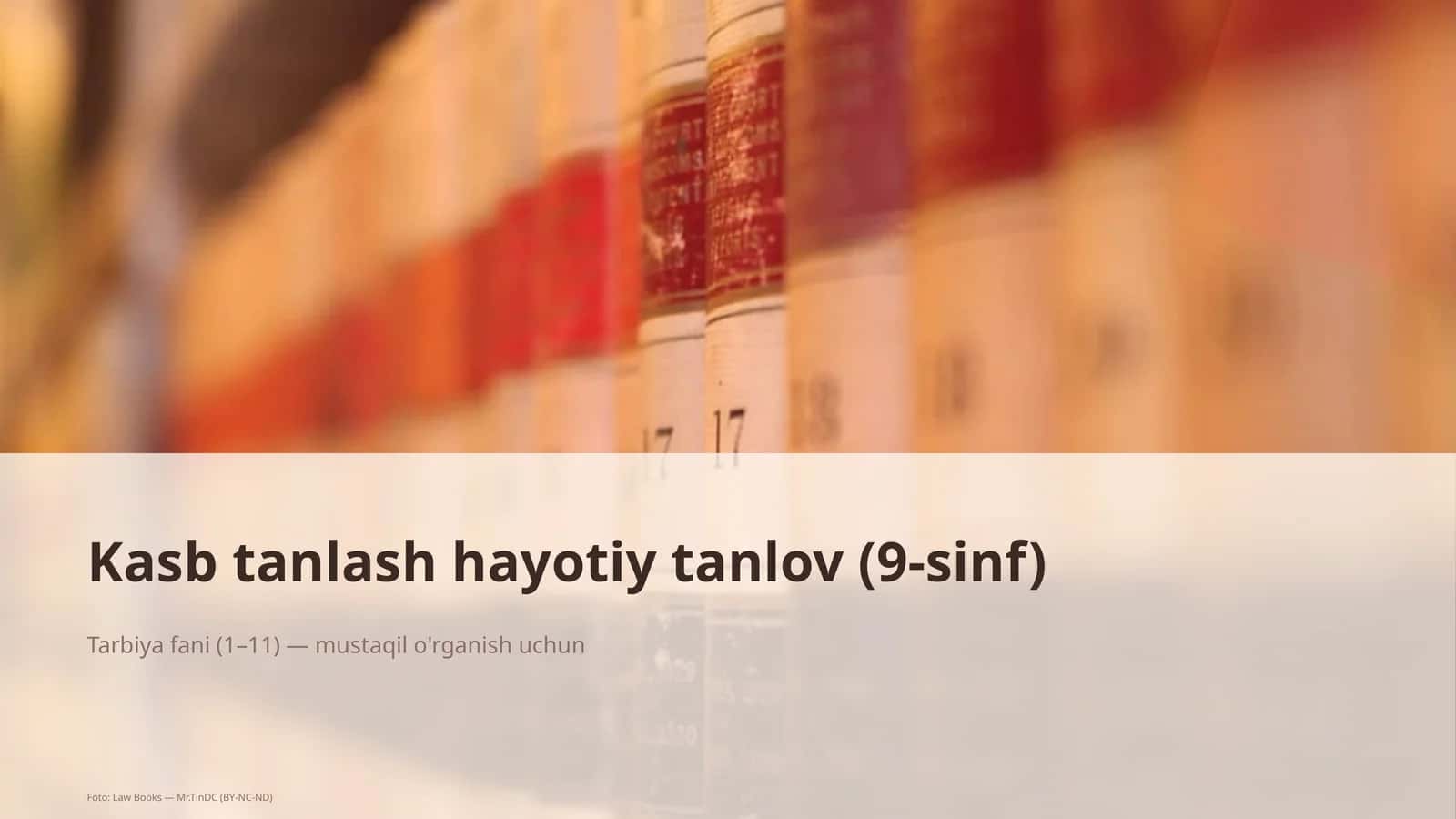 Kasb tanlash hayotiy tanlov (9-sinf) 1