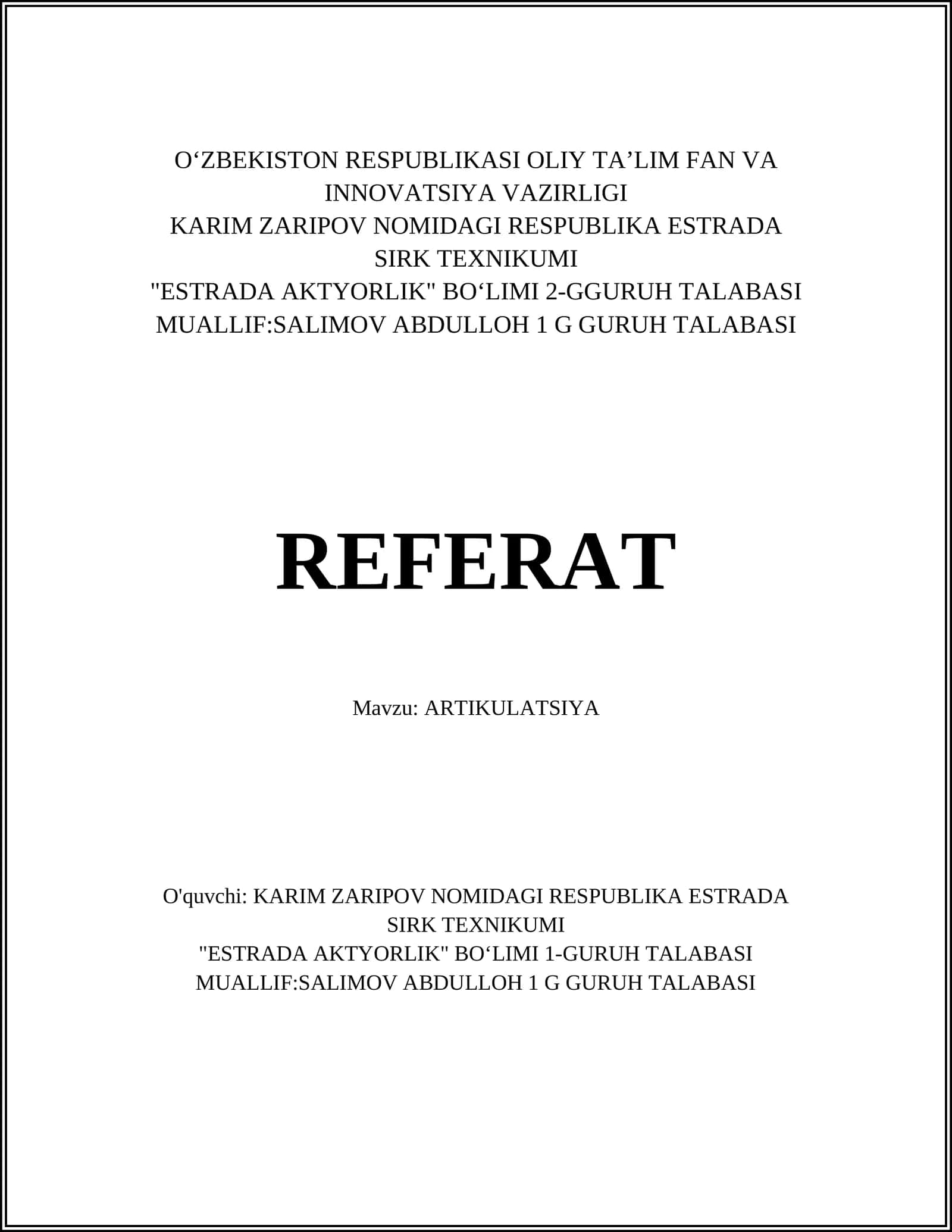 ARTIKULATSIYA 1