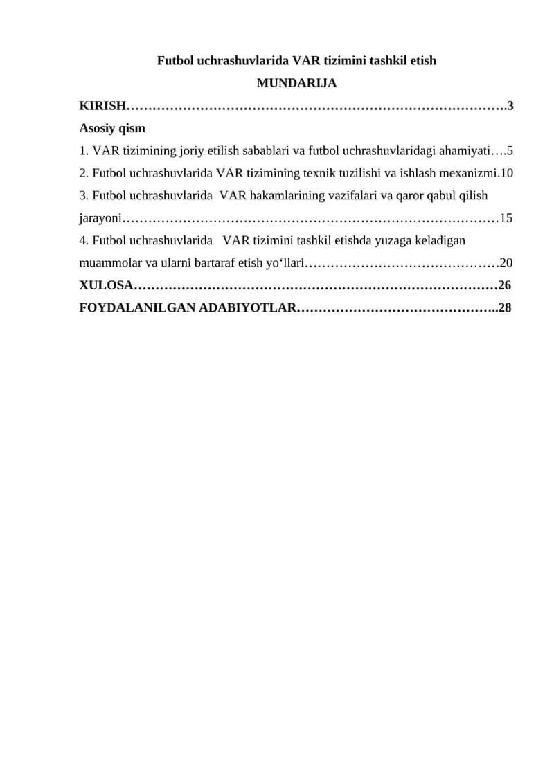 Futbol uchrashuvlarida VAR tizimini tashkil etish 1