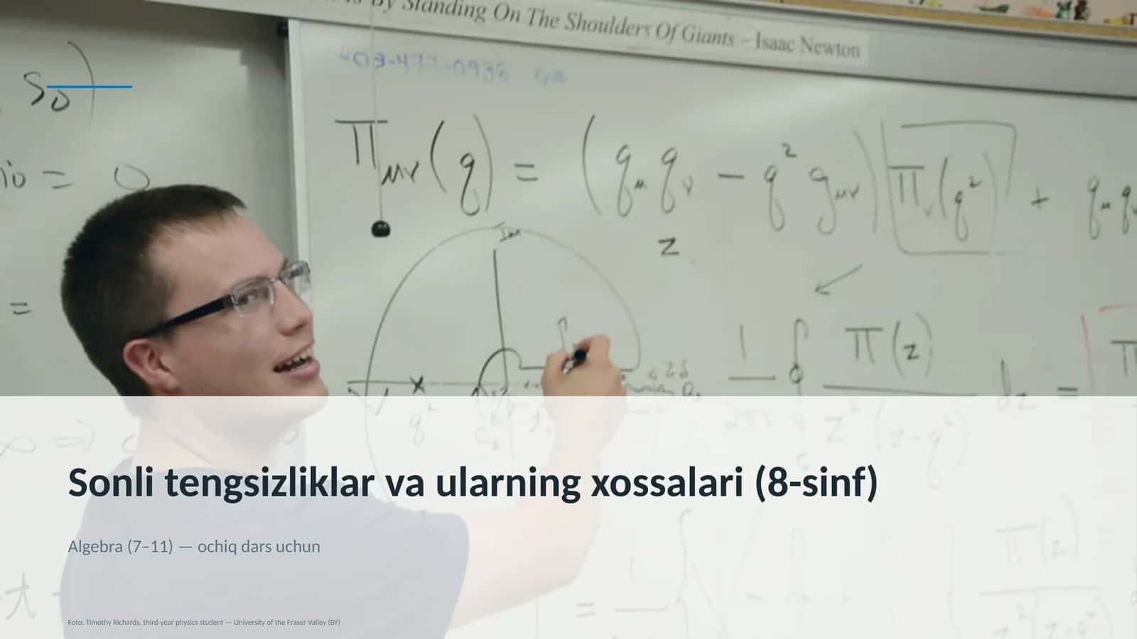 Sonli tengsizliklar va ularning xossalari (8-sinf) 1