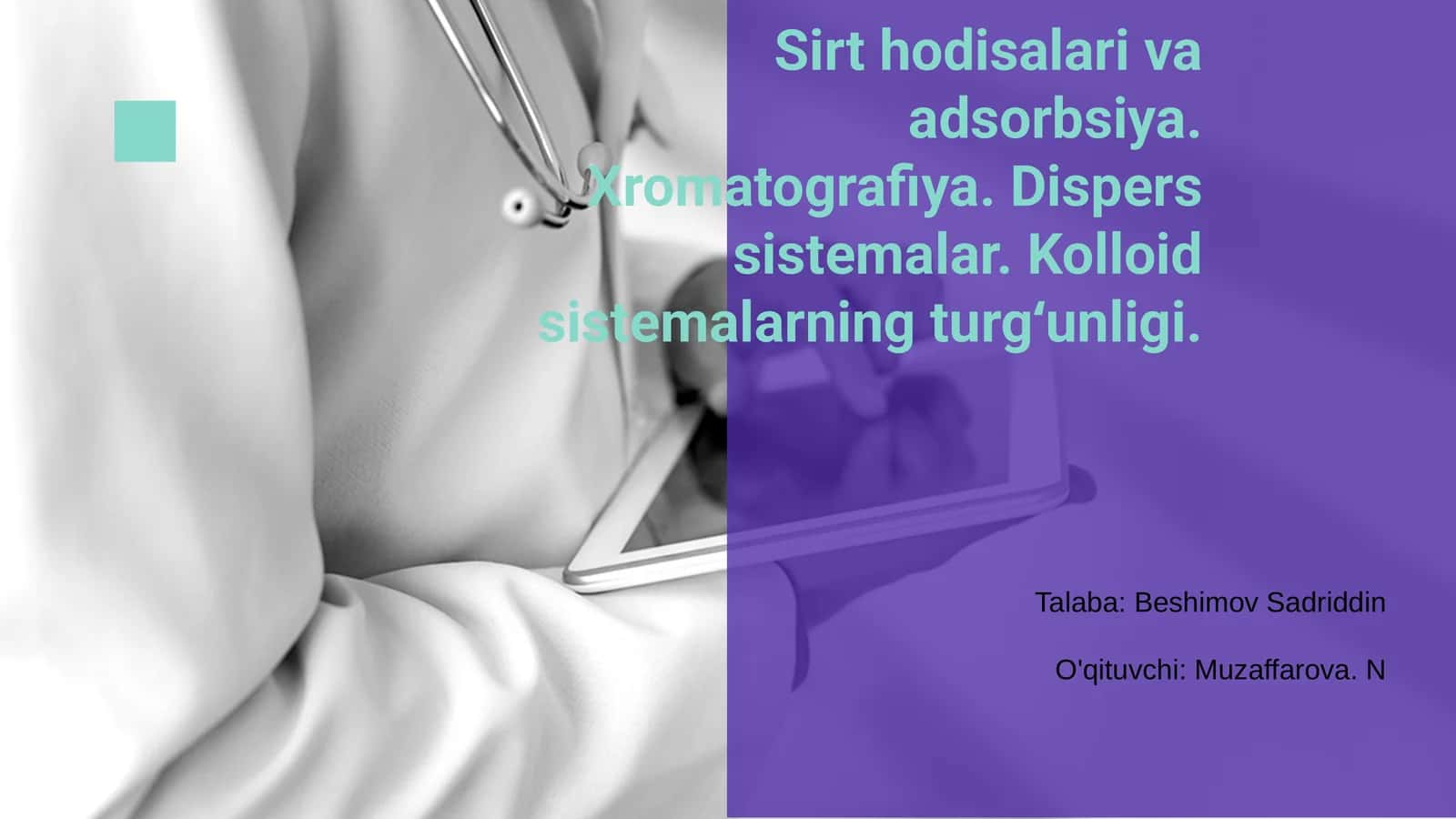 Sirt hodisalari va adsorbsiya 1