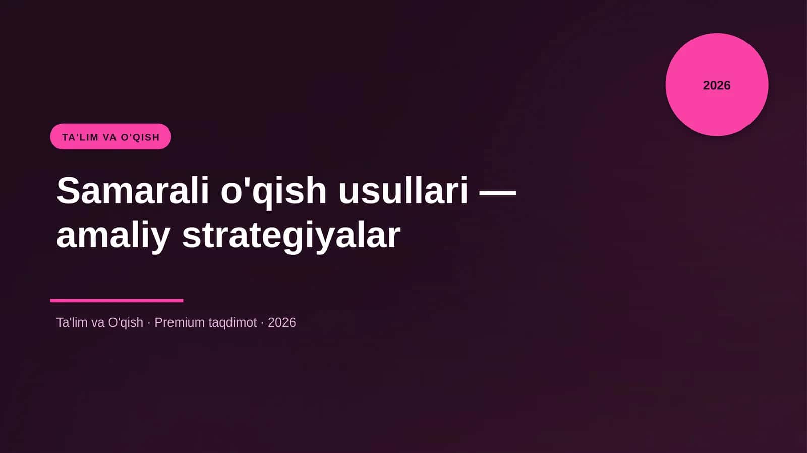 Samarali o'qish usullari — amaliy strategiyalar 1