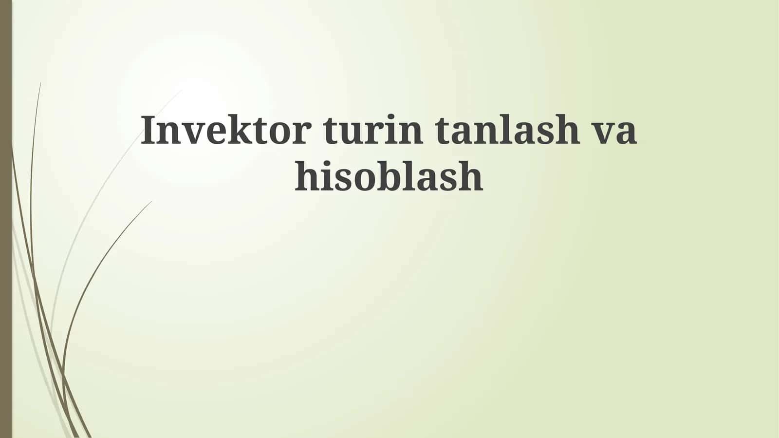 Invektorturintanlashvahisoblash 1