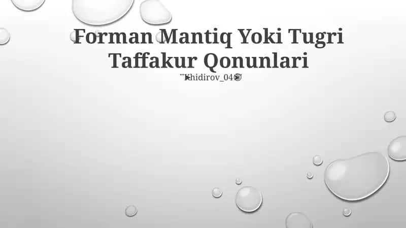 Mantiq Yoki Tugri Taffakur Qonunlari 1
