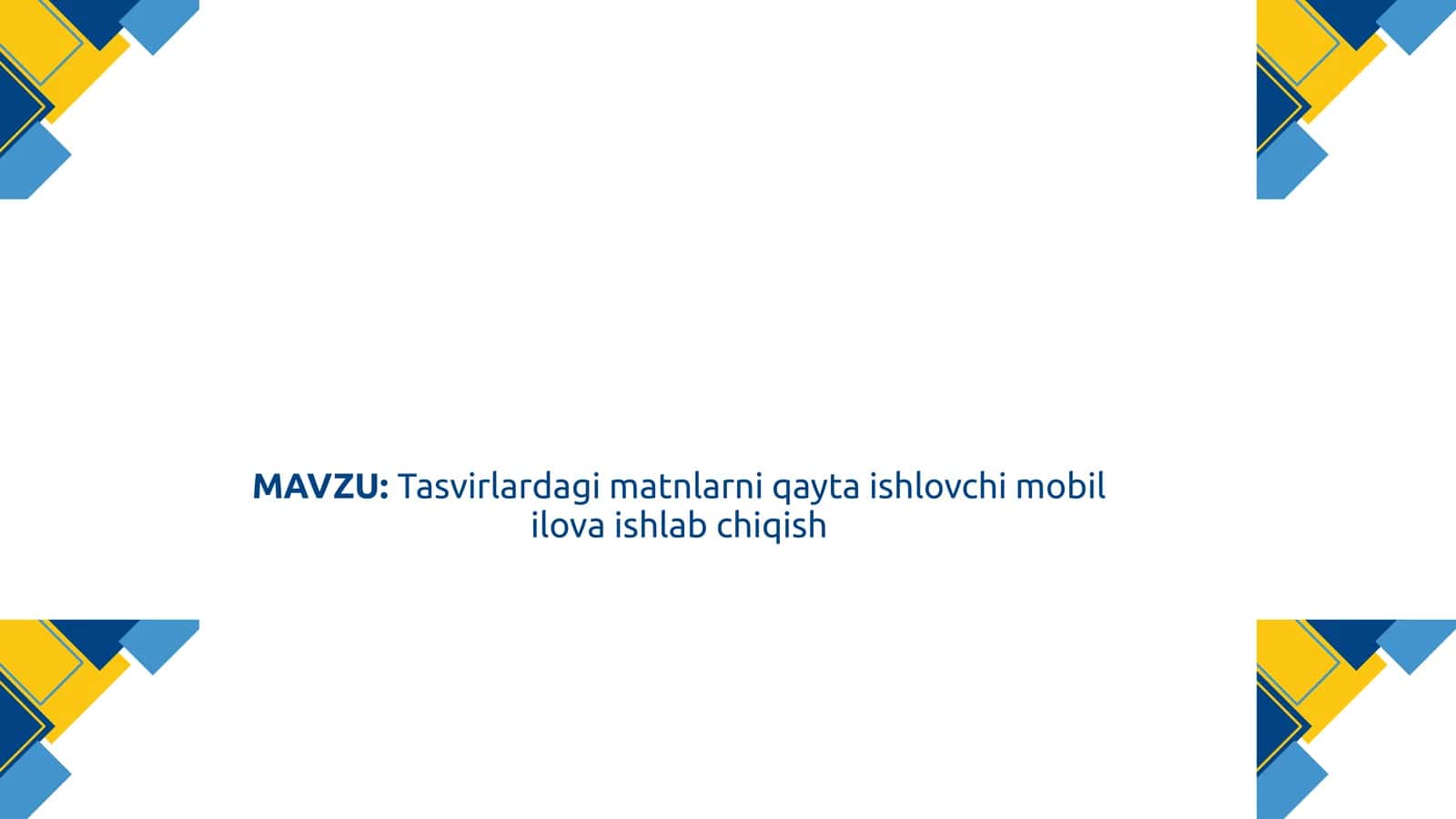 Bitiruv Malakaviy Ishi 1