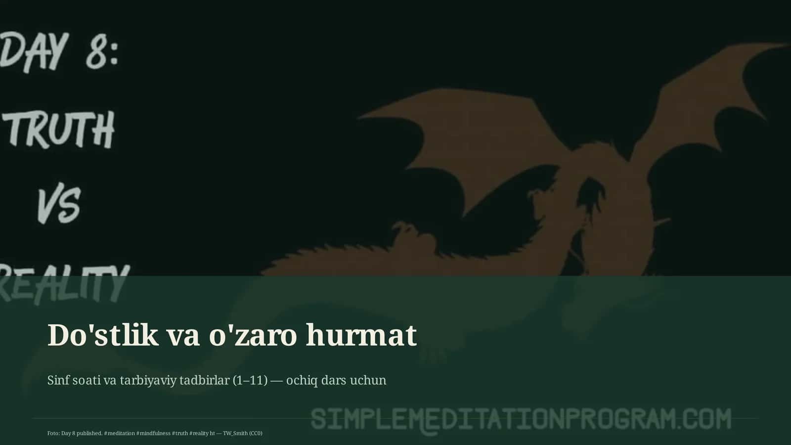 Do'stlik va o'zaro hurmat 1