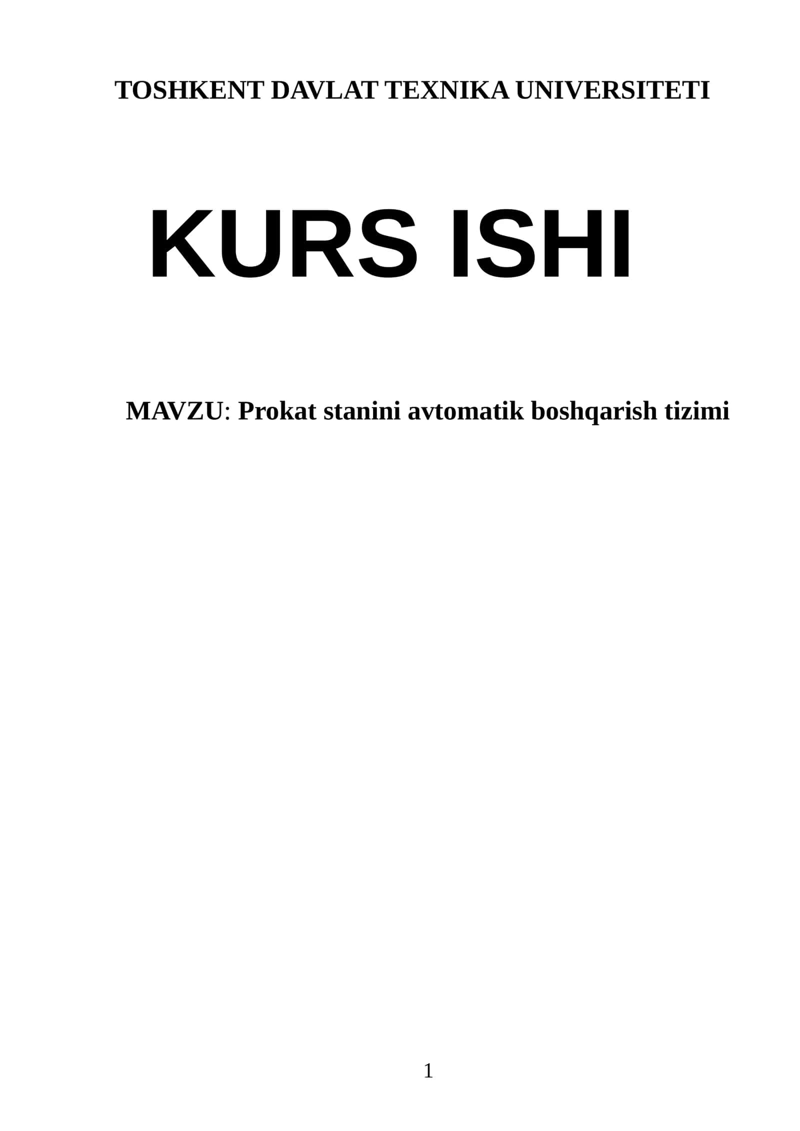 Prokat stanini avtomatik boshqarish tizimi 1