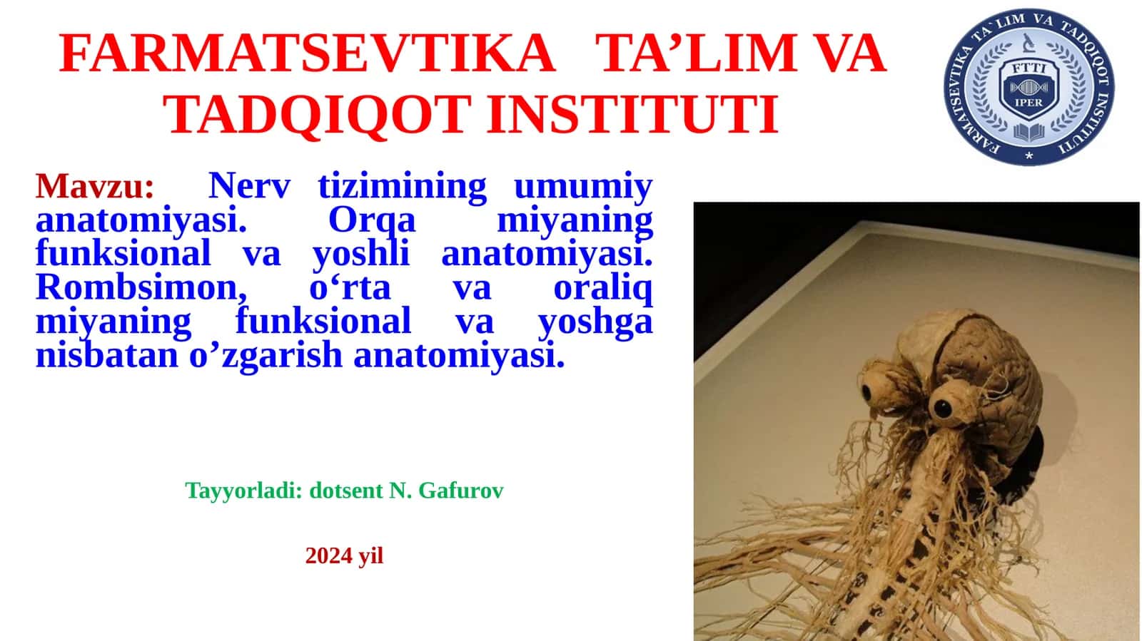 Nervtizimining umumiyanatomiyasi 1