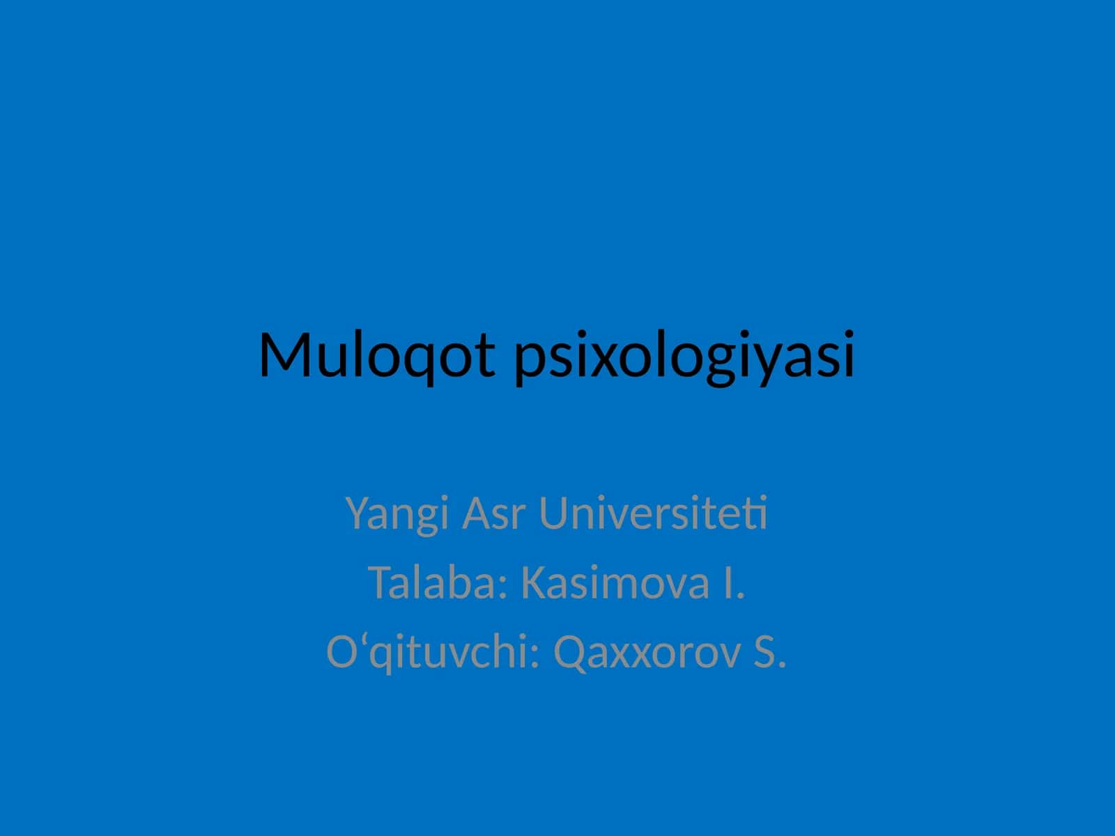 Muloqot psixologiyasi 1