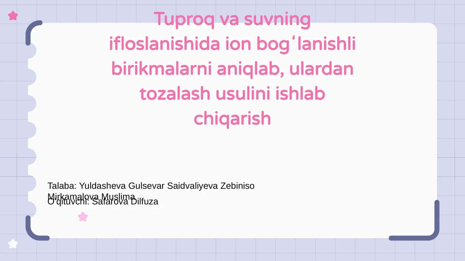 Ion bogʻlanishli birikmalar va ularni tozalash usullari 1