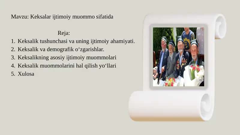 Keksalar ijtimoiy muommo sifatida 1