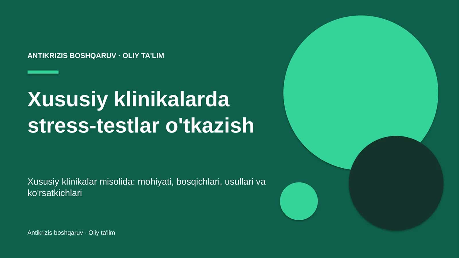 Xususiy klinikalarda stress-testlar o'tkazish 1